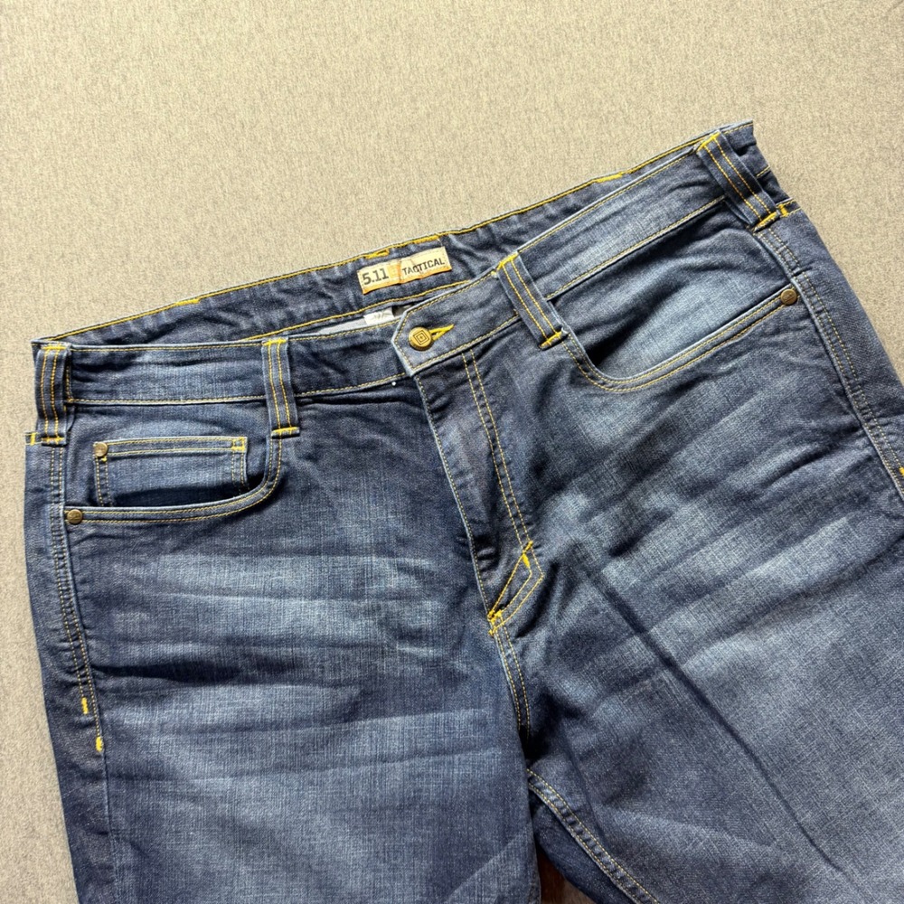 5.11 Tactical Defender-Flex Slim Jeans Mens 38x30 Dark Wash Indigo Blue 75108